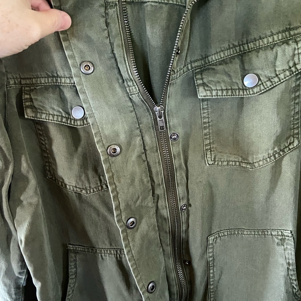 Olive Button Down Women's Shirt - Picture 7 of 10